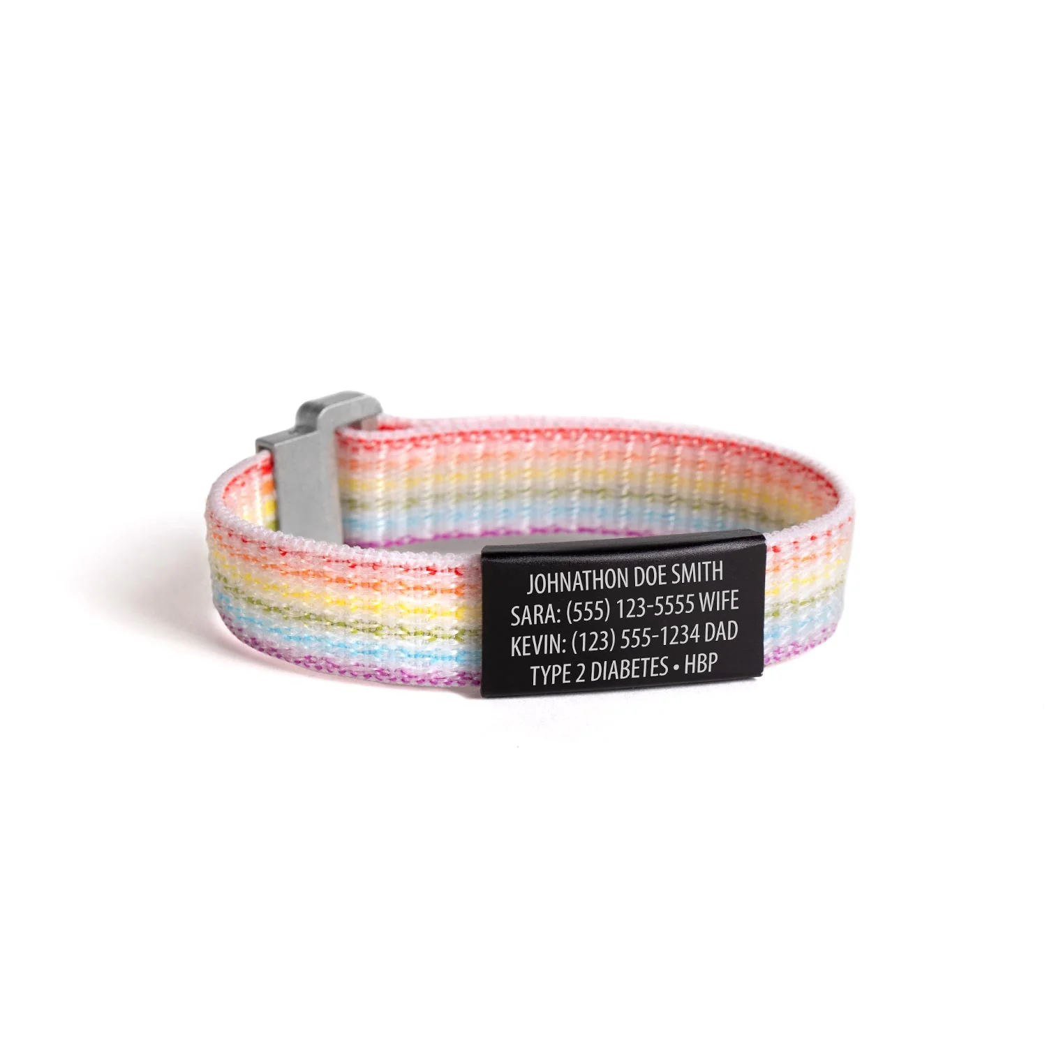MyID Flex Nylon Medical ID Bracelet Rainbow - Image 4