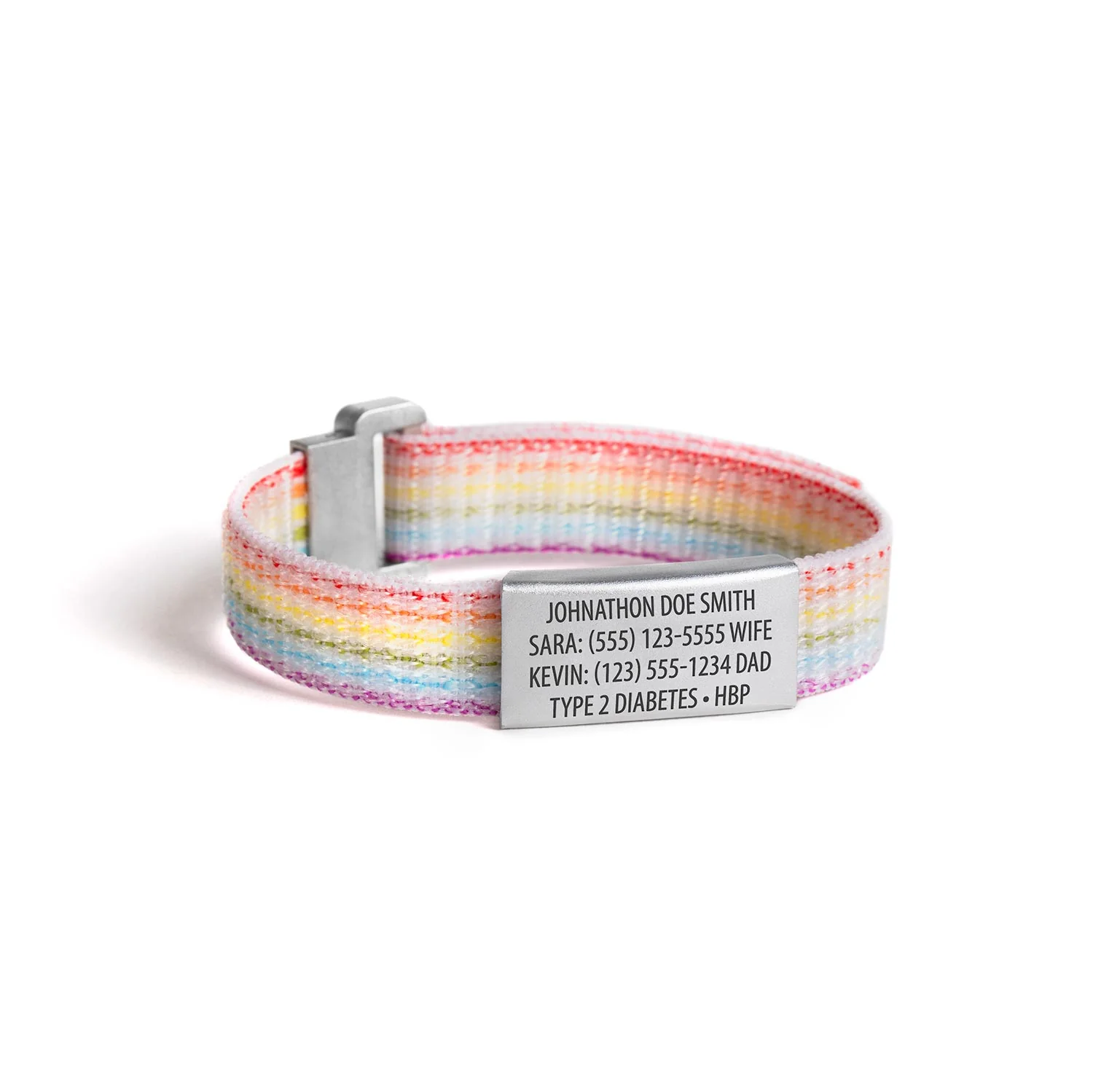 MyID Flex Nylon Medical ID Bracelet Rainbow - Image 6