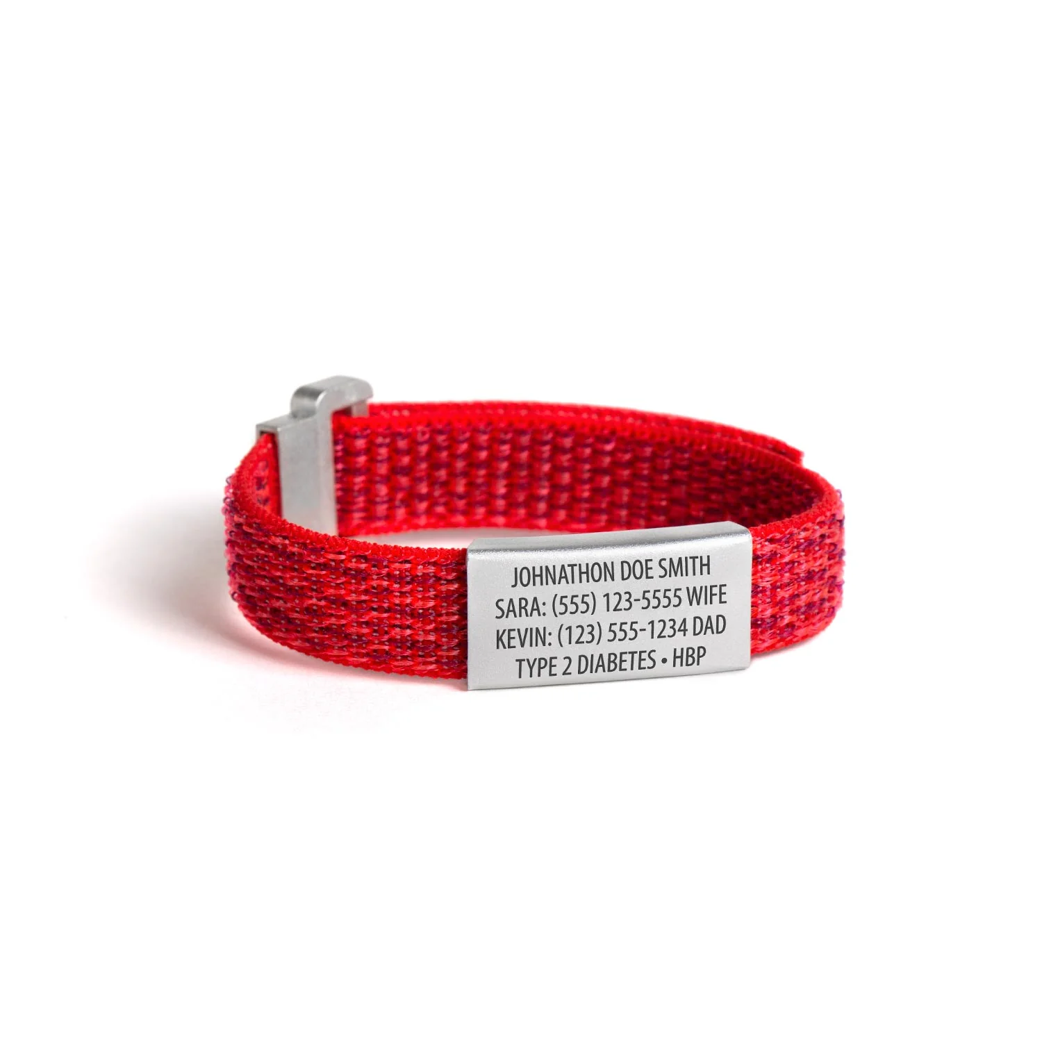 MyID Flex Nylon Medical ID Bracelet Red - Image 6